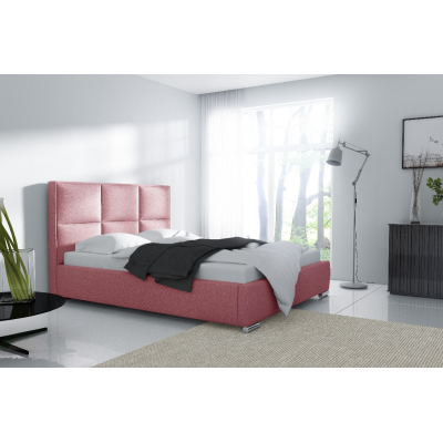 Designová postel Venezia s vysokým čelem a úložným prostorem růžová 160 x 200