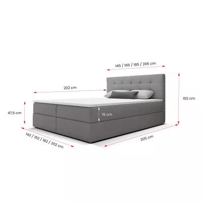 Manželská postel 160x200 s úložným prostorem STIG 2 - béžová