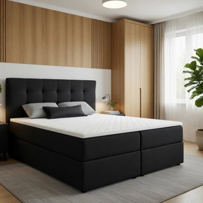 Manželská postel 160x200 s úložným prostorem STIG 2 - antracit