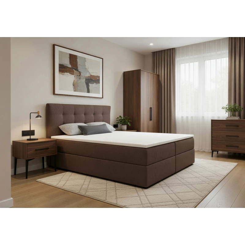 Manželská postel 160x200 s úložným prostorem STIG 2 - hnědá
