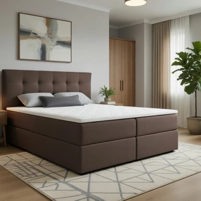 Manželská postel 160x200 s úložným prostorem STIG 2 - hnědá