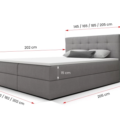 Manželská postel 180x200 s úložným prostorem STIG 2 - světle šedá