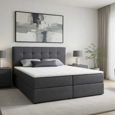 Manželská postel 180x200 s úložným prostorem STIG 2 - šedá