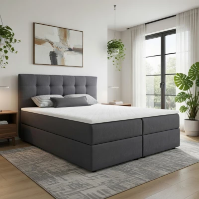Manželská postel 180x200 s úložným prostorem STIG 2 - šedá