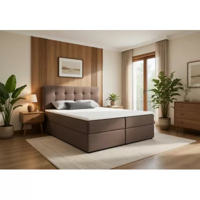 Manželská postel 180x200 s úložným prostorem STIG 2 - světle hnědá