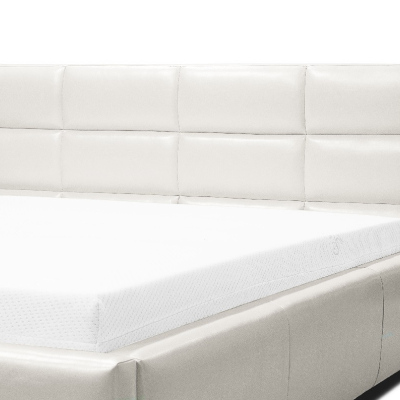 Elegantní postel Garret s úložným prostorem bílá eko kůže 160 x 200