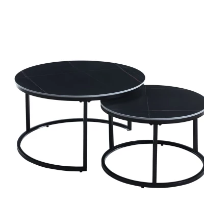 Set kulatých konferenčních stolků TIBUR - černý