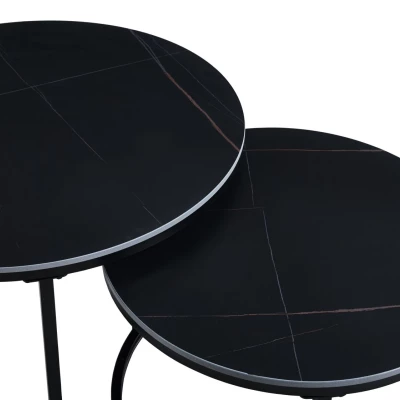 Set kulatých konferenčních stolků TIBUR - černý