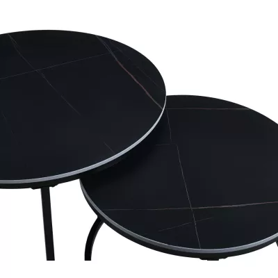Set kulatých konferenčních stolků TIBUR - černý