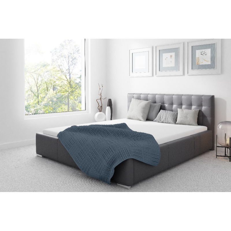 Čalouněná postel Soffio s úložným prostorem šedá eko kůže 160 x 200