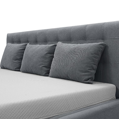 Čalouněná postel Soffio s úložným prostorem šedá 180 x 200