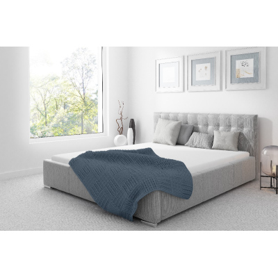 Čalouněná postel Soffio s úložným prostorem světle šedá 180 x 200