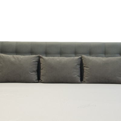 Čalouněná postel Soffio s úložným prostorem šedá eko kůže 180 x 200