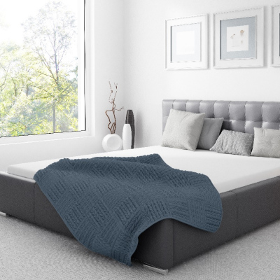 Čalouněná postel Soffio s úložným prostorem šedá eko kůže 200 x 200