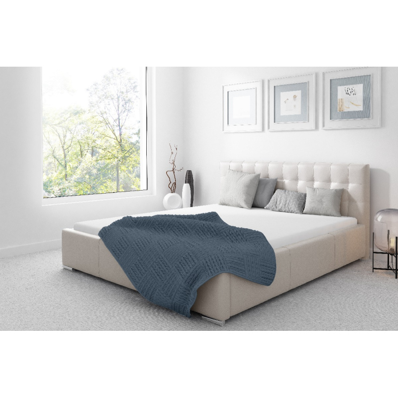 Čalouněná postel Soffio s úložným prostorem béžová eko kůže 200 x 200