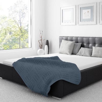 Čalouněná postel Soffio s úložným prostorem černá eko kůže 200 x 200