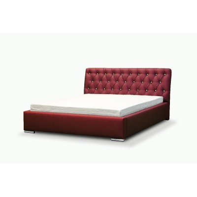 Designová postel Adelaide s vysokým čelem a úložným prostorem světle šedá 180 x 200