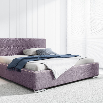 Čalouněná postel Ingrid s úložným prostorem fialová 160 x 200