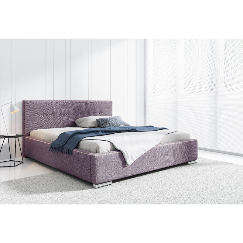 Čalouněná postel Ingrid s úložným prostorem fialová 180 x 200