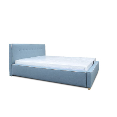Čalouněná postel Ingrid s úložným prostorem modrá 200 x 200