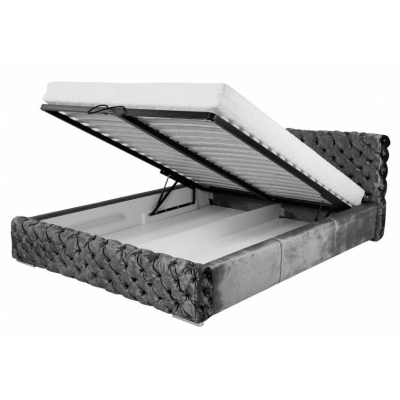 Čalouněná postel Farida s úložným prostorem černá 160 x 200