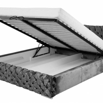 Čalouněná postel Farida s úložným prostorem vínová 160 x 200