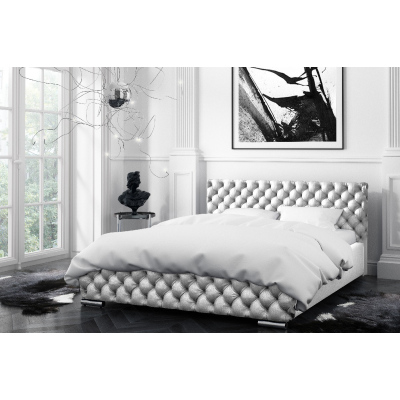 Čalouněná postel Farida s úložným prostorem šedá 180 x 200