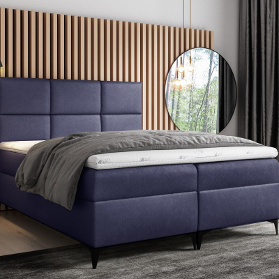 Designové čalouněná postel Fiza s úložným prostorem modrá 160 x 200 + topper zdarma