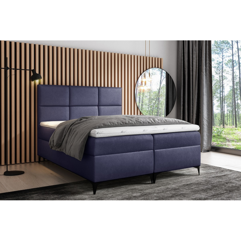 Designové čalouněná postel Fiza s úložným prostorem modrá 160 x 200 + topper zdarma