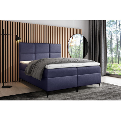 Designové čalouněná postel Fiza s úložným prostorem modrá 200 x 200 + topper zdarma