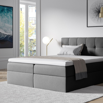 Čalouněná postel s úložným prostorem RECIVIO šedá 140 x 200