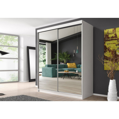 Šatní skříň Markéta 20 183 cm se zrcadlem, bílá