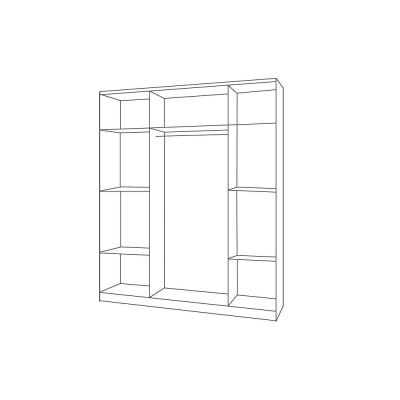Třídveřová šedobílá šatní skříň do dětského pokoje SVEN 2, úchytky - šířka 120 cm, dub sonoma