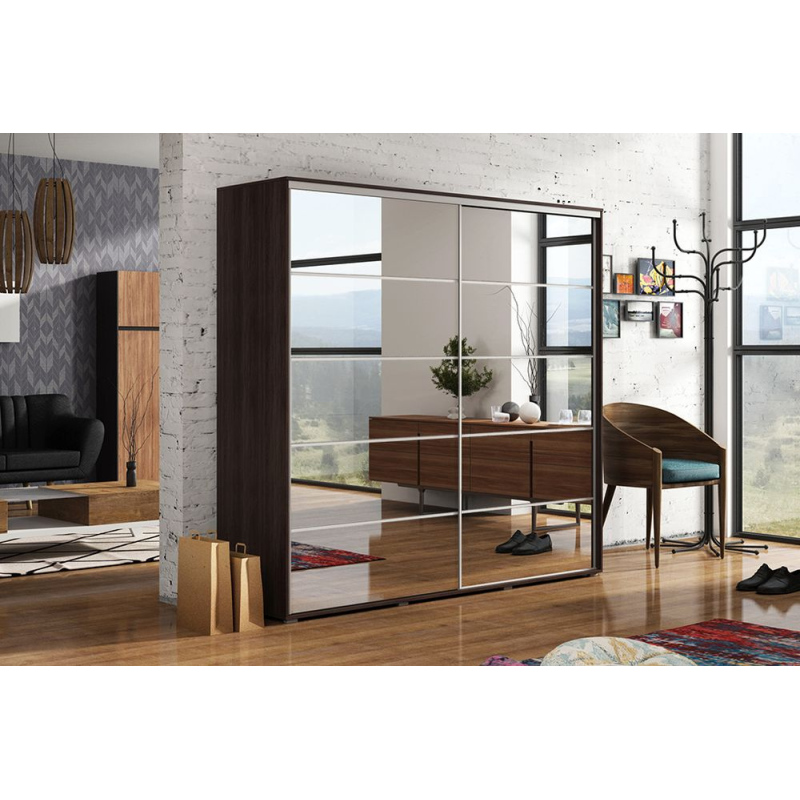 Zrcadlová šatní skříň GABRIEL, šířka 175 cm, výška 215 cm