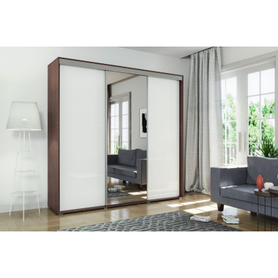 Prostorná šatní skříň se zrcadlem MATEO, šířka 278 cm