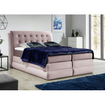 Mohutná kontinentální postel Vika 200x200, růžová