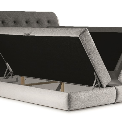 Mohutná kontinentální postel Vika 200x200, grafit + stříbrná