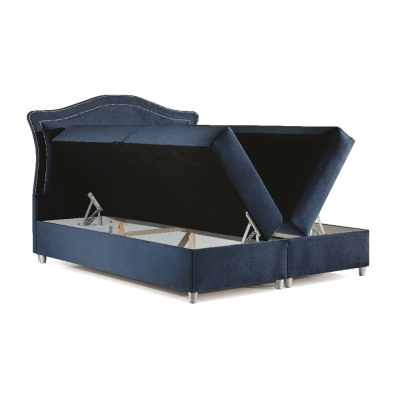 Elegantní rustikální postel Bradley 200x200, modrá