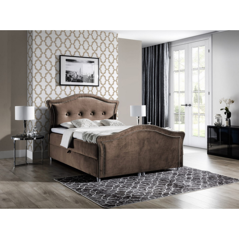Kouzelná rustikální postel Bradley Lux 140x200, hnědá
