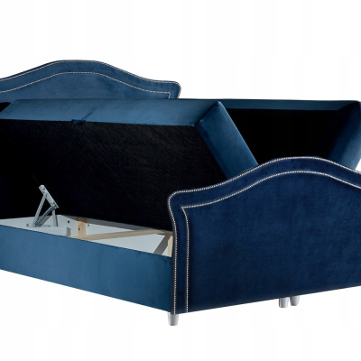 Kouzelná rustikální postel Bradley Lux 140x200, šedomodrá
