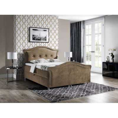 Kouzelná rustikální postel Bradley Lux 120x200, světle hnědá + TOPPER
