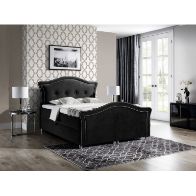 Kouzelná rustikální postel Bradley Lux 120x200, černá + TOPPER