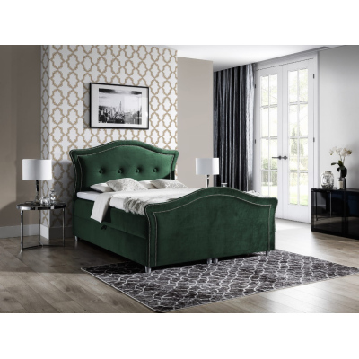Kouzelná rustikální postel Bradley Lux 180x200, zelená + TOPPER