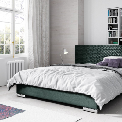 Elegantní čalouněná postel Champ 140x200, zelená