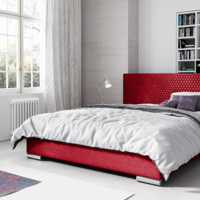 Elegantní čalouněná postel Champ 140x200, červená