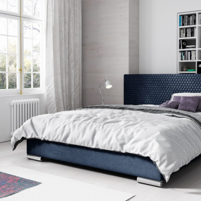 Elegantní čalouněná postel Champ 140x200, modrá