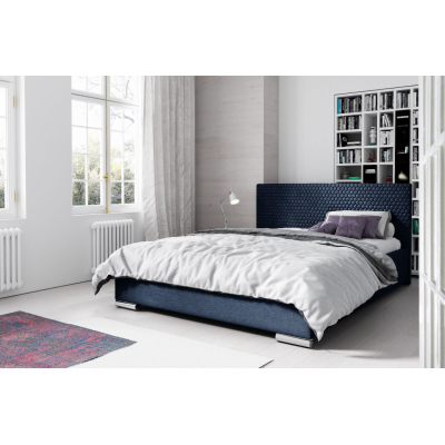 Elegantní čalouněná postel Champ 140x200, modrá