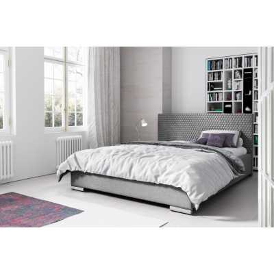 Elegantní čalouněná postel Champ 140x200, šedá