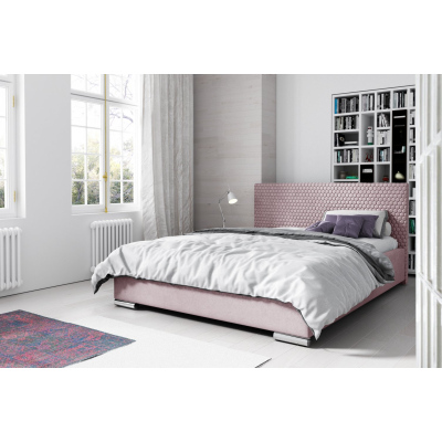 Elegantní čalouněná postel Champ 160x200, růžová