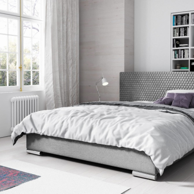 Elegantní čalouněná postel Champ 160x200, šedá